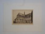 ets St Laurenskerk Alkmaar passe partout signatuur onbekend, Antiek en Kunst, Kunst | Etsen en Gravures, Verzenden