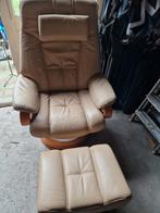 Himolla (Stressless) leren relaxstoel, Ophalen, Gebruikt, 75 tot 100 cm, 50 tot 75 cm