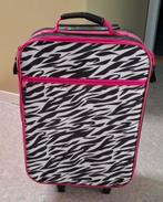 Rolkoffer zebra print met roze en zwart, Ophalen, 20 tot 30 cm, Zwart, Minder dan 35 cm