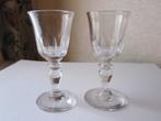 Twee antieke Leerdam borrelglaasjes - getrokken kelk, Ophalen of Verzenden