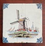 Siertegel “Molen”, wsl van Tichelaar Makkum, 13x13x1cm, Antiek en Kunst, Ophalen of Verzenden