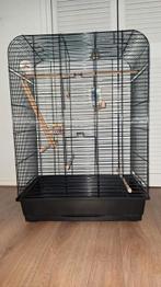 Zwarte vogelkooi compleet met toebehoren., Dieren en Toebehoren, Ophalen, Zo goed als nieuw, Aluminium, Vogelkooi