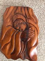 Mooi ANTIEK massief hout handgemaakt RELIGIEUS wandbord, Antiek en Kunst, Kunst | Beelden en Houtsnijwerken, Ophalen of Verzenden