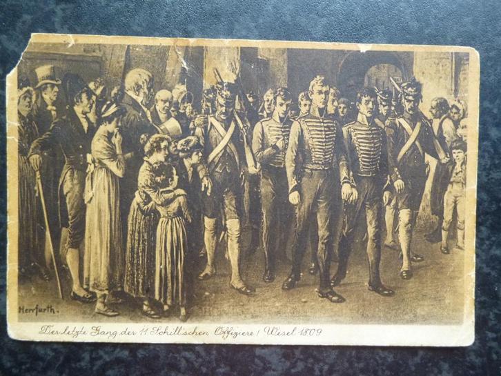Wesel 1809 laatste gang van de 11 Schill'schen officieren, Verzamelen, Ansichtkaarten | Buitenland, Duitsland, Ophalen of Verzenden