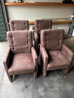 Set van 4 comfortabele eetkamerstoelen met wieltjes, Huis en Inrichting, Ophalen, Gebruikt, Minder dan 75 cm, 50 tot 75 cm