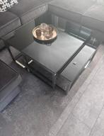 Salontafel vierkant set van 2 zilver zwart hotel chique, Huis en Inrichting, Tafels | Salontafels, Ophalen, Gebruikt, Vierkant