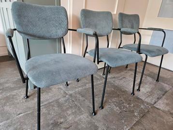 ZUIVER eetkamerstoel 6 stuks, metaal/stof met leuning