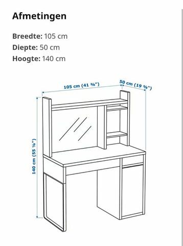MICKE opbouwdeel hoog wit, zonder bureau  beschikbaar voor biedingen