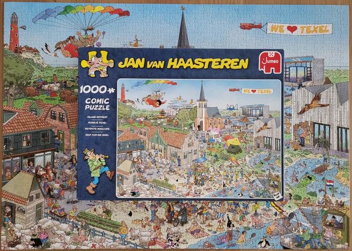 Legpuzzel Jan van Haasteren - Rondje Texel, Hobby en Vrije tijd, Denksport en Puzzels, Zo goed als nieuw, Legpuzzel, 500 t/m 1500 stukjes