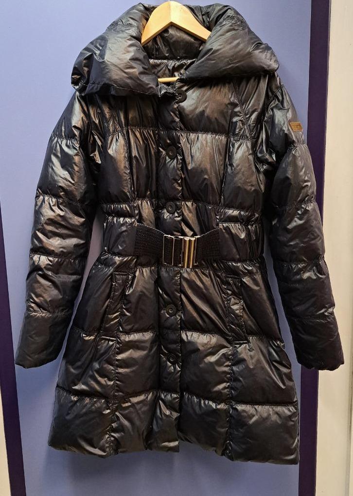 Moscow winterjas parka lak donkerblauw BKEUZE mt M nr 47088, Kleding | Dames, Jassen | Winter, Gedragen, Maat 38/40 (M), Blauw