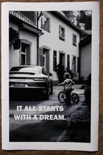 Porsche "It All Starts With a Dream" | poster, Ophalen of Verzenden, Zo goed als nieuw, Auto's