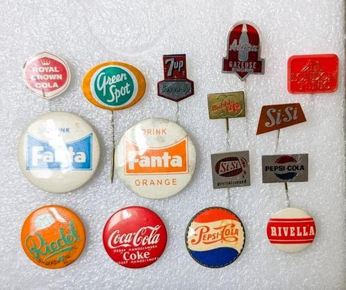 diverse limonade / frisdrank items: speldjes en buttons, Verzamelen, Speldjes, Pins en Buttons, Gebruikt, Speldje of Pin, Overige onderwerpen