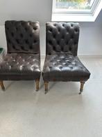 2 st Riviera maison stoelen, Ophalen, Twee, Bruin, Leer
