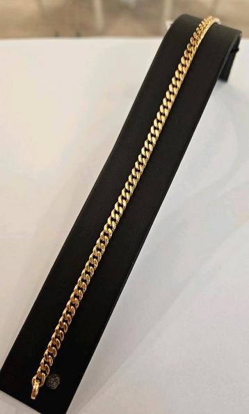 14 karaats gouden gourmet schakel armband geelgoud 19cm beschikbaar voor biedingen