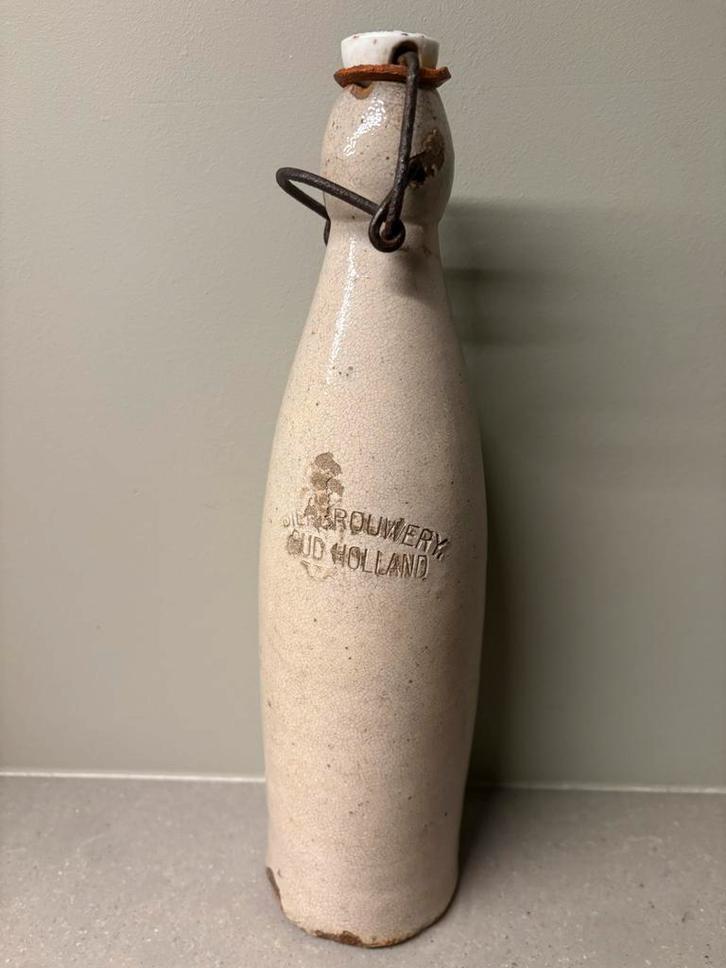 Zeldzame Stoneware Bierkruik Stoombierbrouwerij Oud Holland, Antiek en Kunst, Antiek | Keramiek en Aardewerk, Ophalen of Verzenden