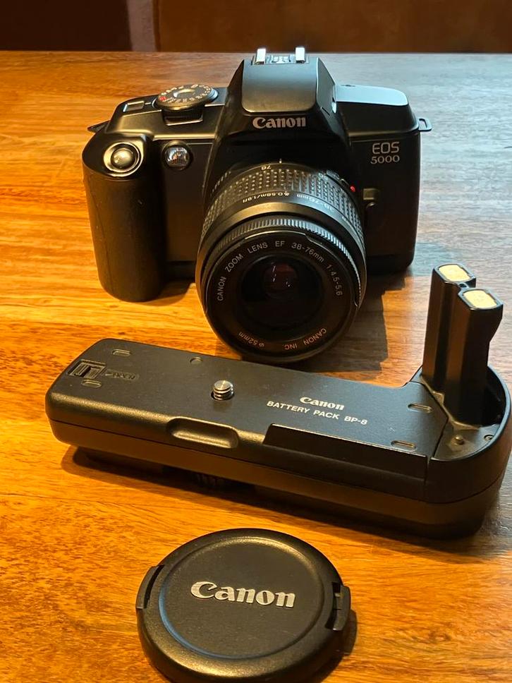 Canon EOS 5000 Spiegelreflexcamera met 38-76mm lens, Audio, Tv en Foto, Fotocamera's Analoog, Gebruikt, Spiegelreflex, Canon, Ophalen of Verzenden