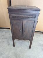 antieke grammofoon kast meubel Garrard motor hand bediend, Ophalen of Verzenden