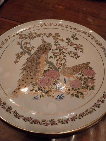 Vintage Sierbord met Pauwen beschikbaar voor biedingen