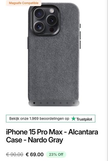 Nieuw! Alcanside hoesje IPhone 15 pro max alcantara beschikbaar voor biedingen