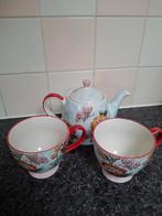Theepot met 2 theebekers xenos, Gebruikt, Keramiek, Overige typen, Ophalen of Verzenden