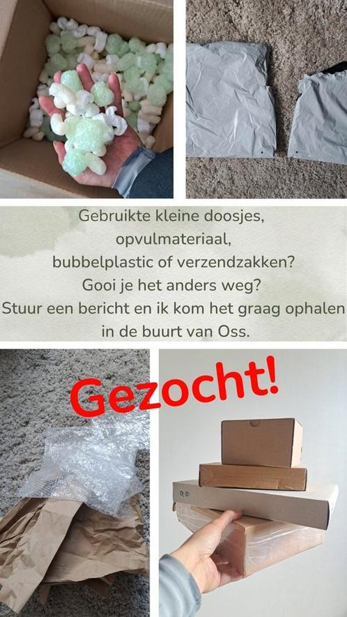Gezocht: 2e hands verzendmateriaal, dozen, plastic en karton, Doe-het-zelf en Verbouw, Kratten en Dozen, Gebruikt, Doos, Minder dan 50 cm