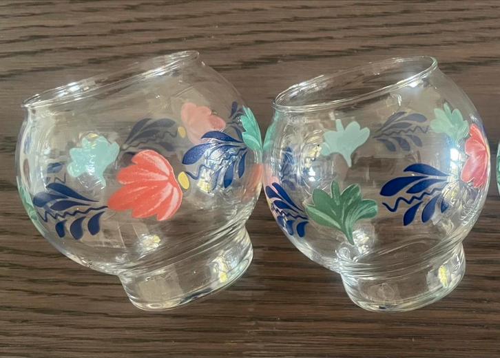 Boerenbont/ boerenbond  2 waxinelichtjes/glaasjes, Huis en Inrichting, Woonaccessoires | Vazen, Zo goed als nieuw, Overige kleuren