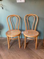 Vintage thonet rotan webbing stoelen, Huis en Inrichting, Stoelen, Ophalen, Bruin, Twee