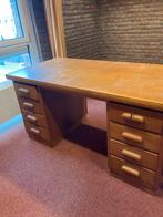 Houten  massief bureau met lades 8, Ophalen, Gebruikt, Bureau