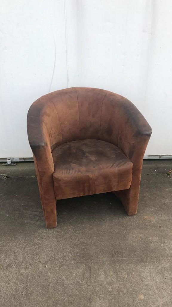 8 stuks horeca fauteuils microleder donker bruin vintage, Huis en Inrichting, Fauteuils, Gebruikt, Hout, Leer, 75 tot 100 cm, 75 tot 100 cm