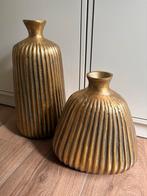 Goude vaas metaal links, Overige kleuren, Ophalen of Verzenden, Minder dan 50 cm, Glas