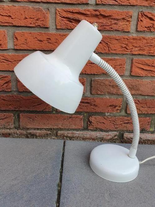Prachtige antieke / Vintage witte industriële 60S bureaulamp, Antiek en Kunst, Antiek | Lampen, Ophalen of Verzenden