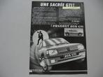 PEU 009, Peugeot 205 GTI, advertentie 1986, knipsel, Ophalen of Verzenden, Zo goed als nieuw, Peugeot