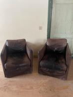 Linteloo leren fauteuils, Ophalen, Gebruikt, Leer, 75 tot 100 cm