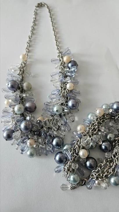Statement sieradenset, Sieraden, Tassen en Uiterlijk, Kettingen, Zo goed als nieuw, Overige materialen, Verzenden