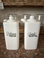 Rivièra maison olie en azijn setje, Ophalen of Verzenden, Zo goed als nieuw, Glas, Pot, Bus of Blik