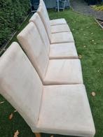 6 eettafel stoelen, crème wit suèdine, Huis en Inrichting, Stoelen, Ophalen, Gebruikt, Wit