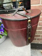 Vintage Hoedendoos - Hout & Leer, Ophalen of Verzenden