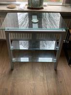 Glazen tv meubel, Ophalen, Gebruikt, 50 tot 100 cm, Glas
