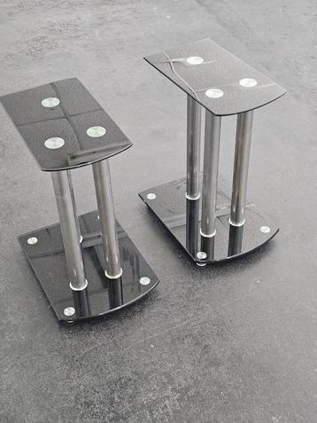 2 puntgave luidsprekerstands standaard 47 cm hoog glas beschikbaar voor biedingen