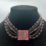 Gothic roze choker ketting, Nieuw, Overige materialen, Ophalen of Verzenden, Roze