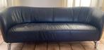 Leolux Pupilla design 3 zits bank, donker blauw leer,210 br, Ophalen, Gebruikt, Design, 150 tot 200 cm