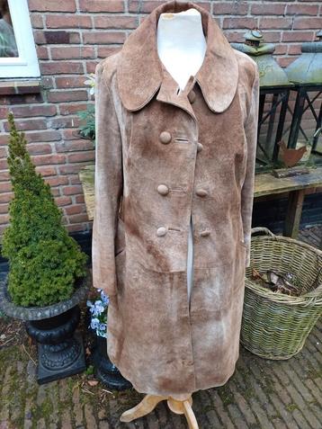 Vintage couture leren suède jas 40 42 handmade beschikbaar voor biedingen