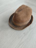 Hoed vintage leder mt 54, Ophalen of Verzenden, Gedragen, Onbekend, Hoed