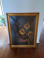 Te Laren: schilderij van zonnebloemen.  Jan v.d. Brink, Ophalen