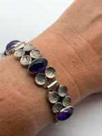 X660 Prachtige zilveren armband amethist Fins ontwerp, Ophalen of Verzenden, Zilver, Armband, Met edelsteen
