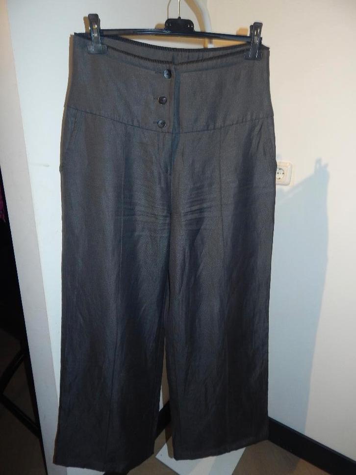 Sarah Pacini mooie broek wijde pijpen wol linnen mooie tint3, Kleding | Dames, Broeken en Pantalons, Zo goed als nieuw, Maat 42/44 (L)
