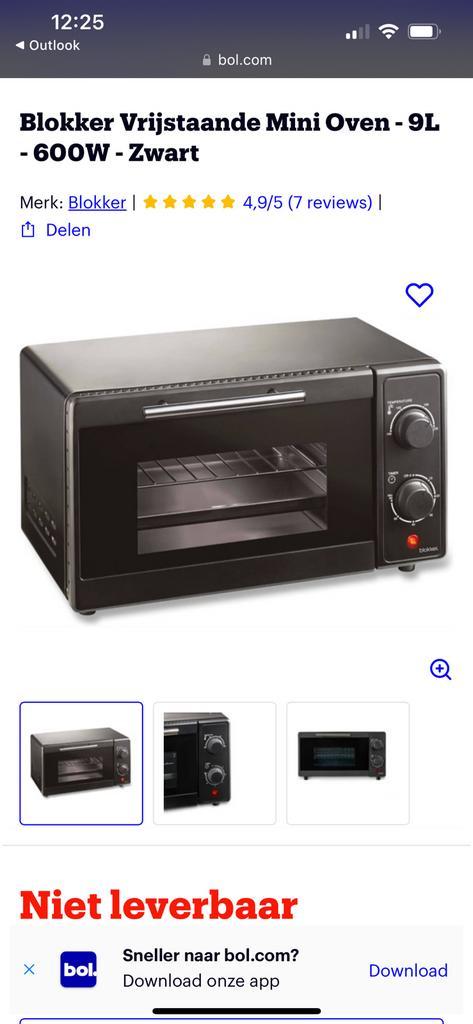 Mini oven zo goed als nieuw, Witgoed en Apparatuur, Ovens, Zo goed als nieuw, Oven, Minder dan 45 cm, Ophalen