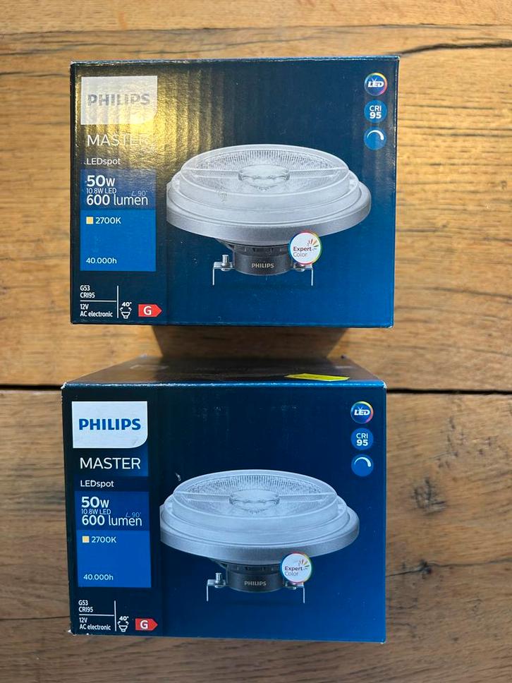 2 stuks Philips MASTER LEDspot ExpertColor 50W, Huis en Inrichting, Lampen | Losse lampen, Nieuw, Led-lamp, 30 tot 60 watt, Overige fittingen