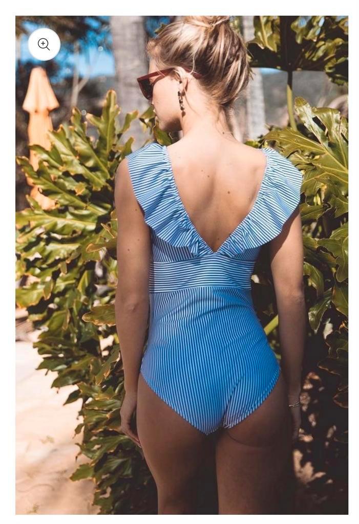 Badpak Maat M - Gestreept, Kleding | Dames, Badmode en Zwemkleding, Nieuw, Badpak, Blauw, Ophalen of Verzenden