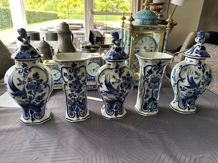 Vijf Delig Delfts Blauw Kaststel (1915), Antiek en Kunst, Antiek | Porselein, Ophalen